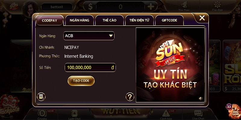 Hướng dẫn nạp tiền để chơi game