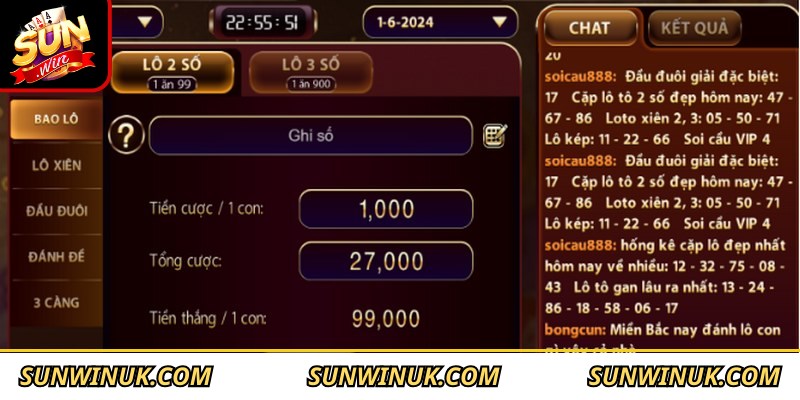 Tham gia cược Lô Đề Sunwin đơn giản, nhanh chóng với vài thao tác