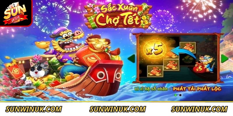 Không gian rực rỡ sắc màu của chợ Tết truyền thống ngay trên màn hình