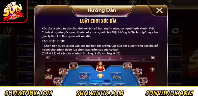 Tham gia Xóc đĩa Sunwin với luật chơi đơn giản và các thao tác nhanh gọn